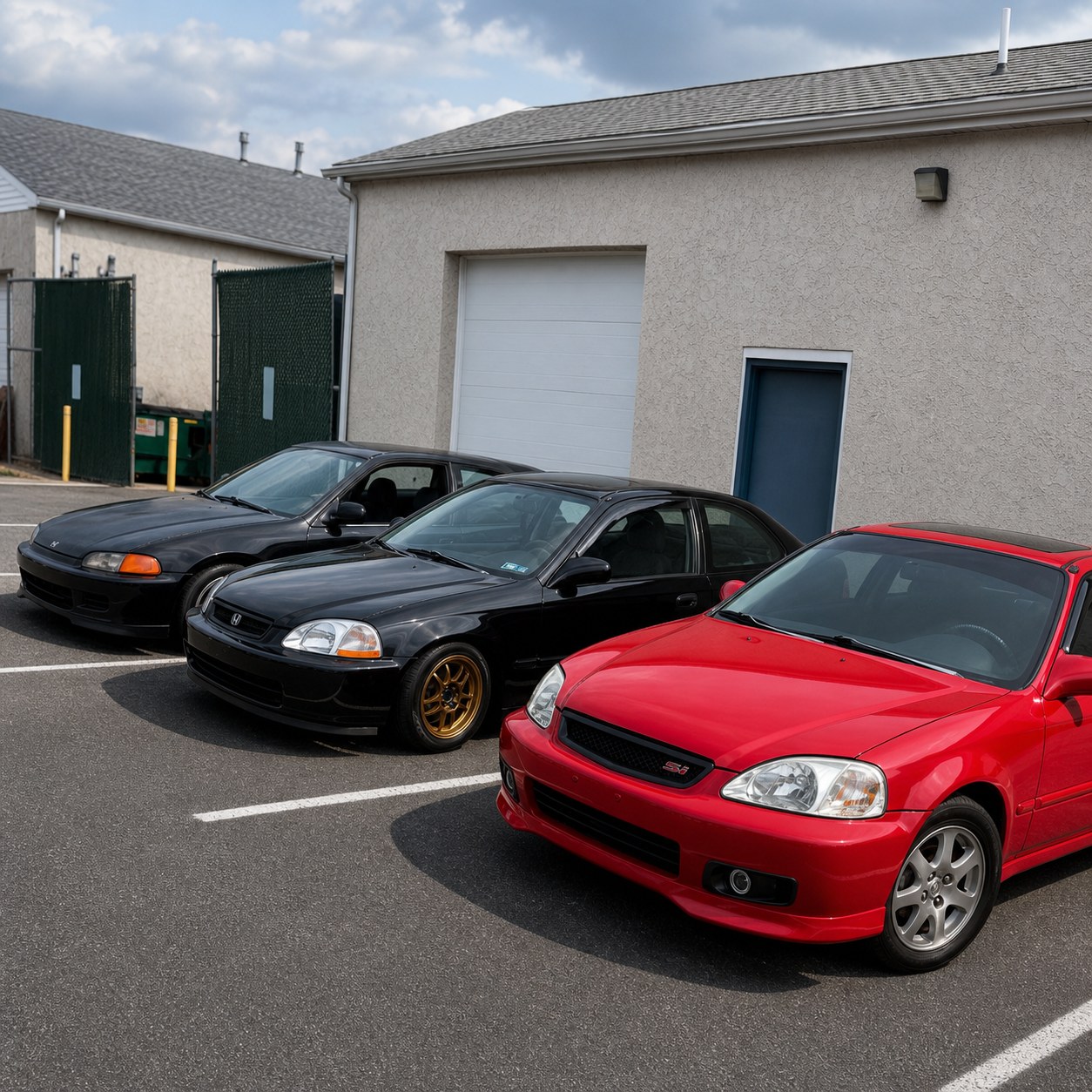 Three Honda cars parked outside Mr. Honditas in Toms River, NJ