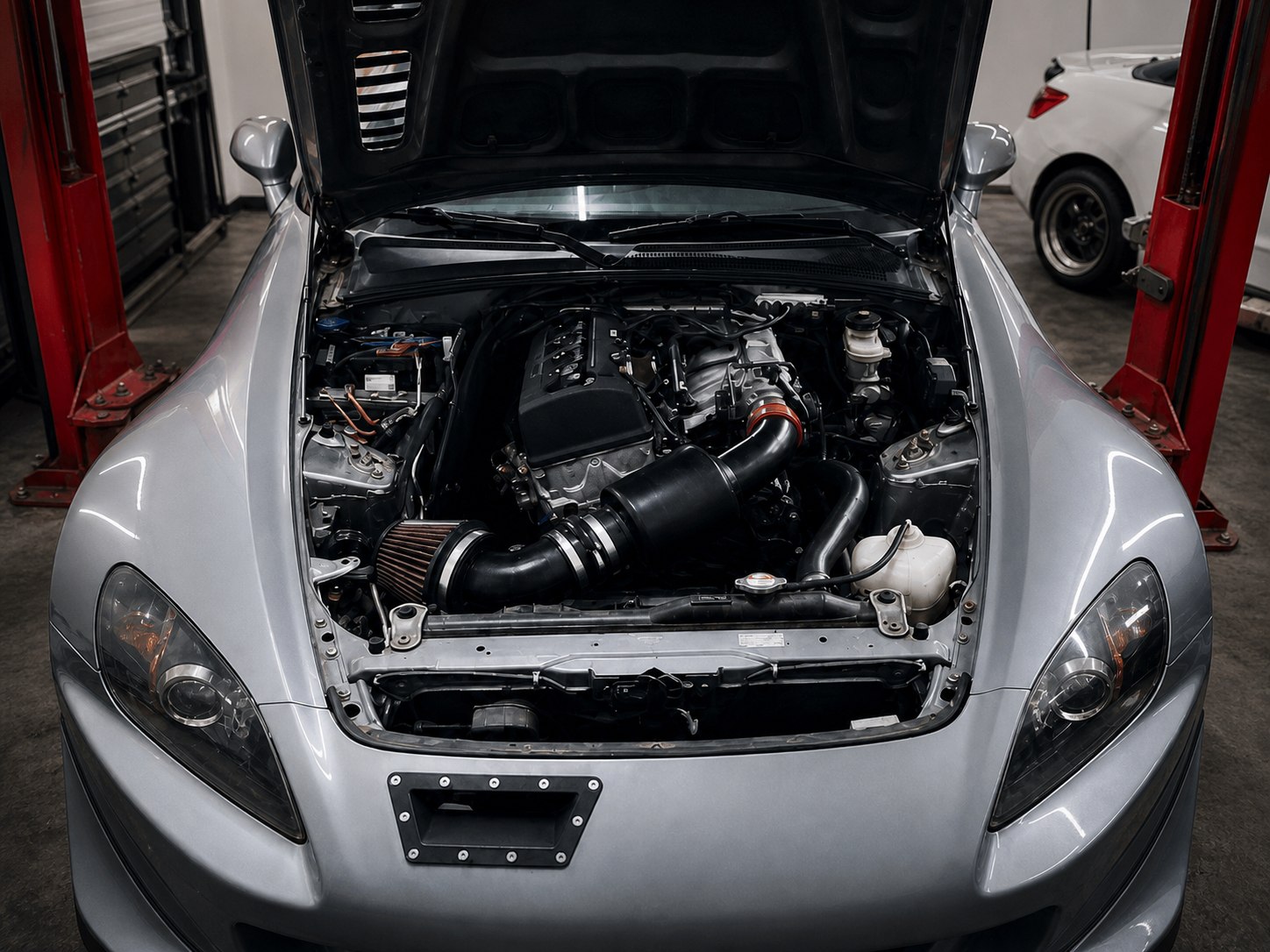 Performance engine bay under service at Mr. Honditas in Toms River, NJ